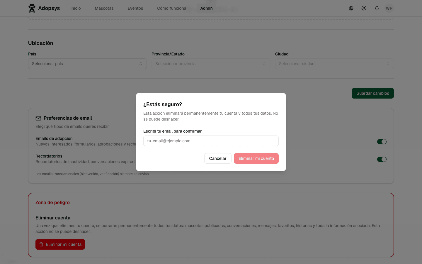 Preferencias de correo electrónico