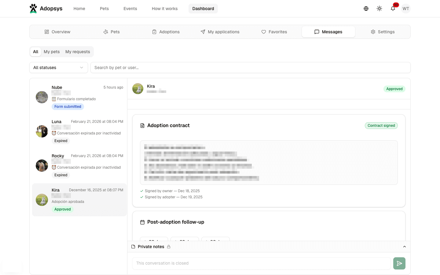 Scheduled follow-up with photos