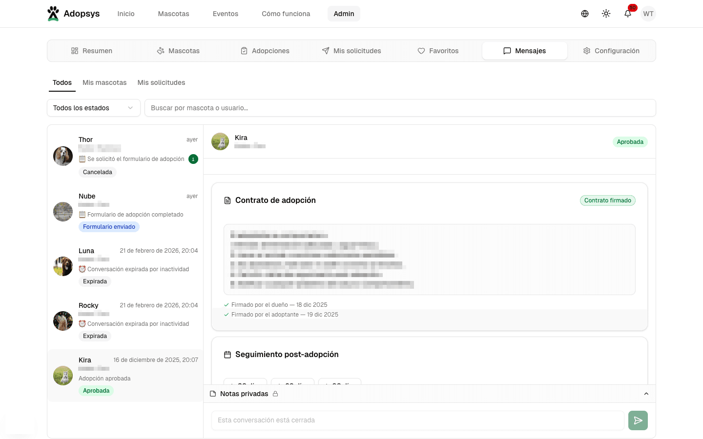 Seguimiento programado con fotos